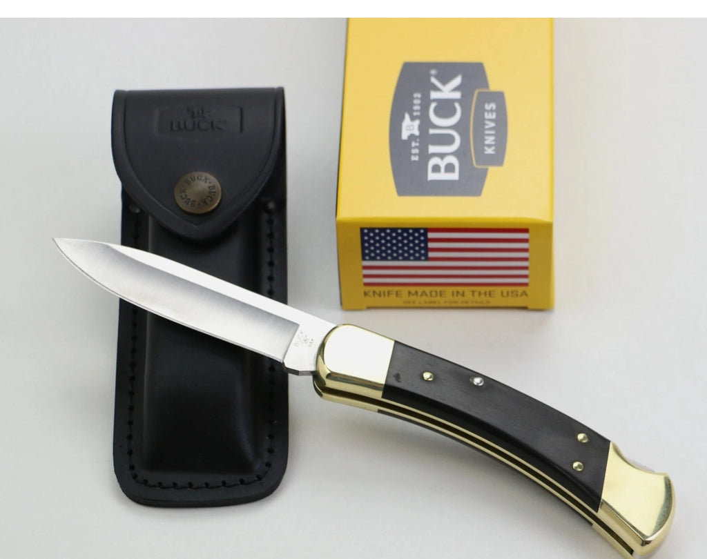 BUCK USA 110  2.75" PYTHON Micarta Folding Hunter - Satin Magna Cut POCKET KNIVE NEW