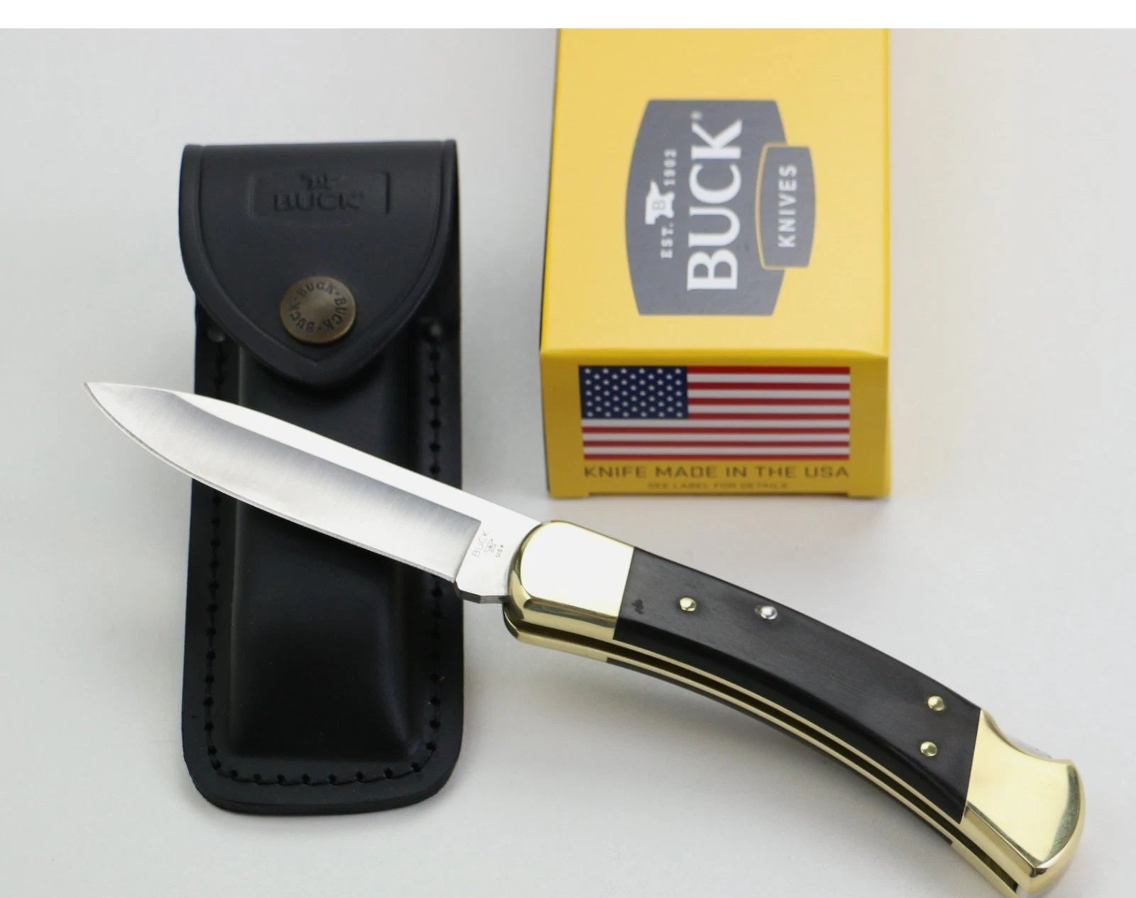 BUCK USA 110  2.75" PYTHON Micarta Folding Hunter - Satin Magna Cut POCKET KNIVE NEW