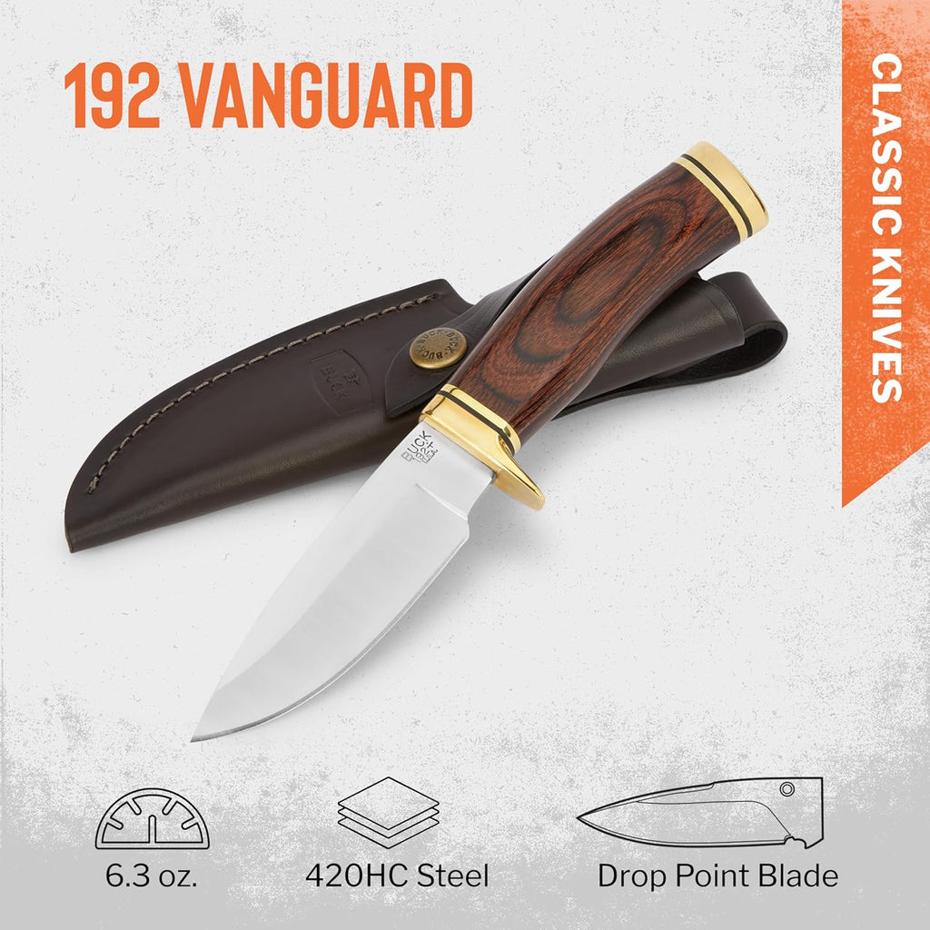 BUCK USA Knives 192 Vanguard Fixed Blade Knife with Sheath NEW
