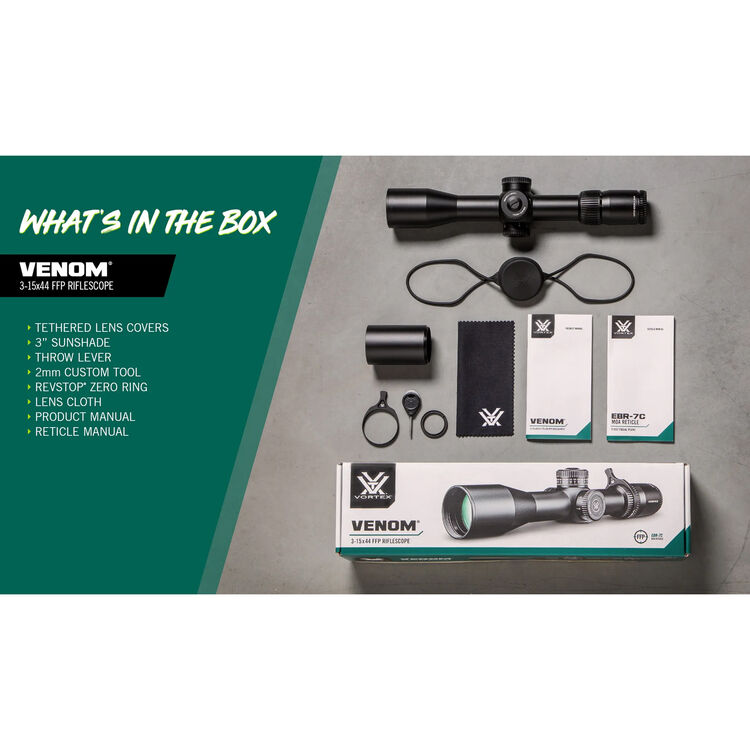 B...VORTEX Venom FFP 3-15x44 RIFLE SCOPE NEW