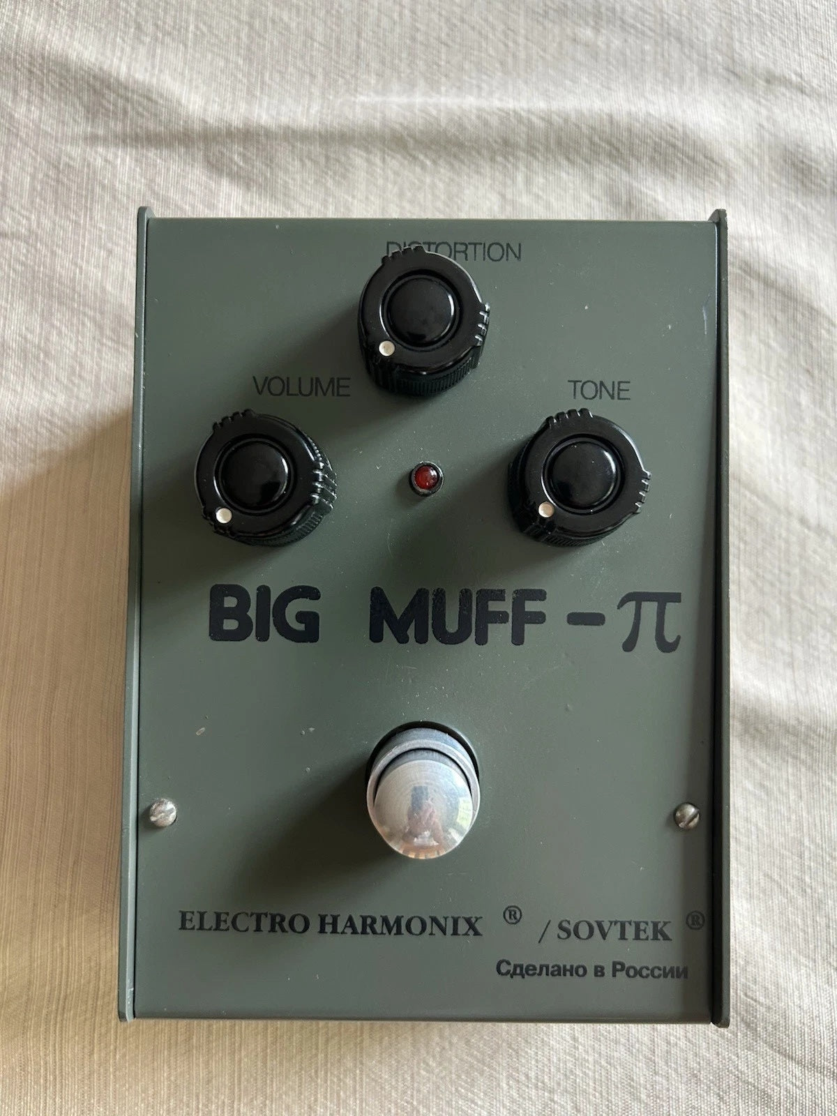 zzzz... ELECTRO-HARMONIX VINTAGE Big Muff PI RUSSIAN OD GREEN Fuzz Effect pedal Bubble Font PRE-OWNED