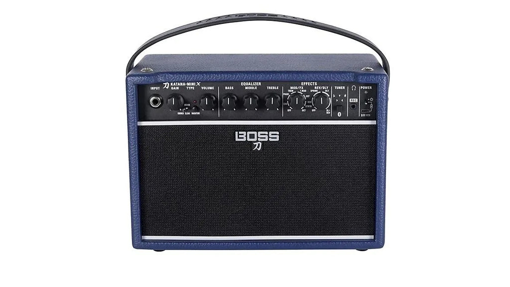 ab...BOSS Katana Mini X 10W 1x5 Limited-Edition Battery-Powered Guitar Combo Amp - Blue New