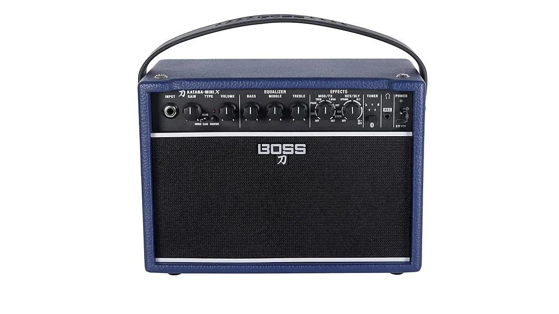 ab...BOSS Katana Mini X 10W 1x5 Limited-Edition Battery-Powered Guitar Combo Amp - Blue New