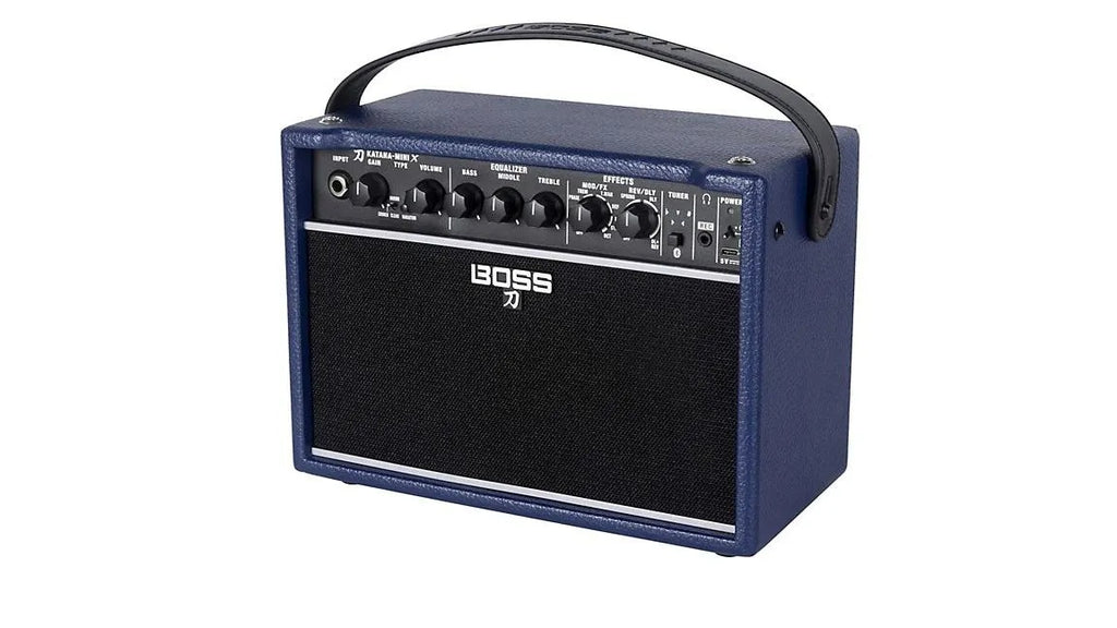 ab...BOSS Katana Mini X 10W 1x5 Limited-Edition Battery-Powered Guitar Combo Amp - Blue New