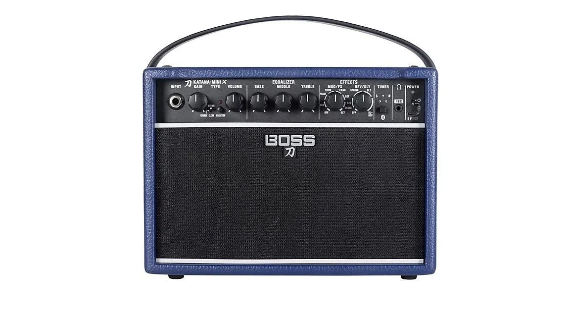 ab...BOSS Katana Mini X 10W 1x5 Limited-Edition Battery-Powered Guitar Combo Amp - Blue New