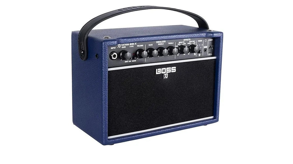 ab...BOSS Katana Mini X 10W 1x5 Limited-Edition Battery-Powered Guitar Combo Amp - Blue New