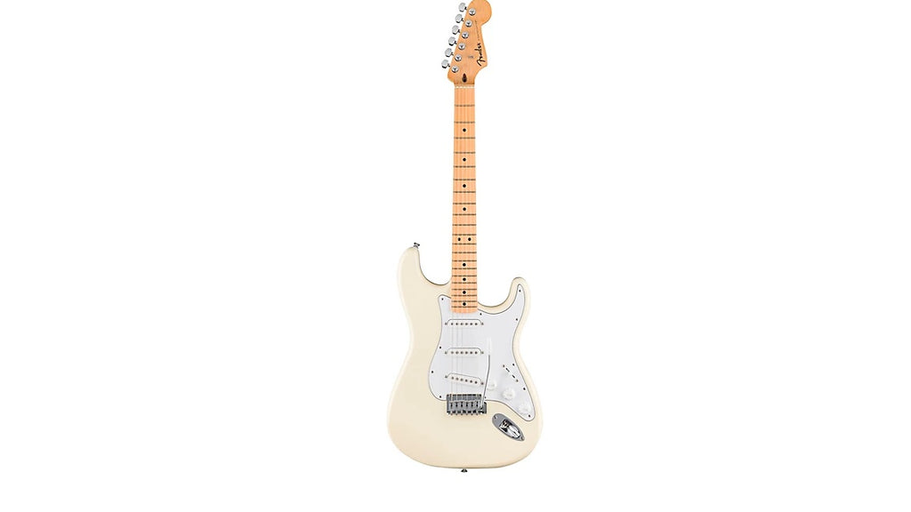 a...FENDER STANDARD STRATOCASTER Maple Fingerboard Electric Guitar Olympic White w/FENDER BLACK PREMIUM GIG BAG NEW