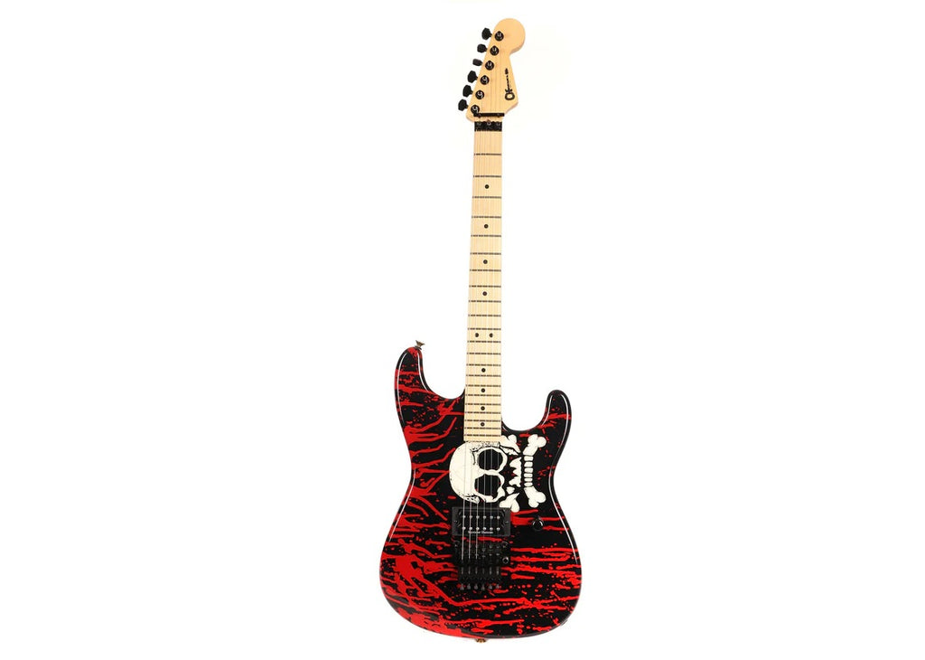a...CHAEVEL USA Warren Demartini Signature Blood and Skull 2008 GUITAR w/BLACK CASE PRE-OWNED
