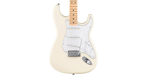 a...FENDER STANDARD STRATOCASTER Maple Fingerboard Electric Guitar Olympic White w/FENDER BLACK PREMIUM GIG BAG NEW