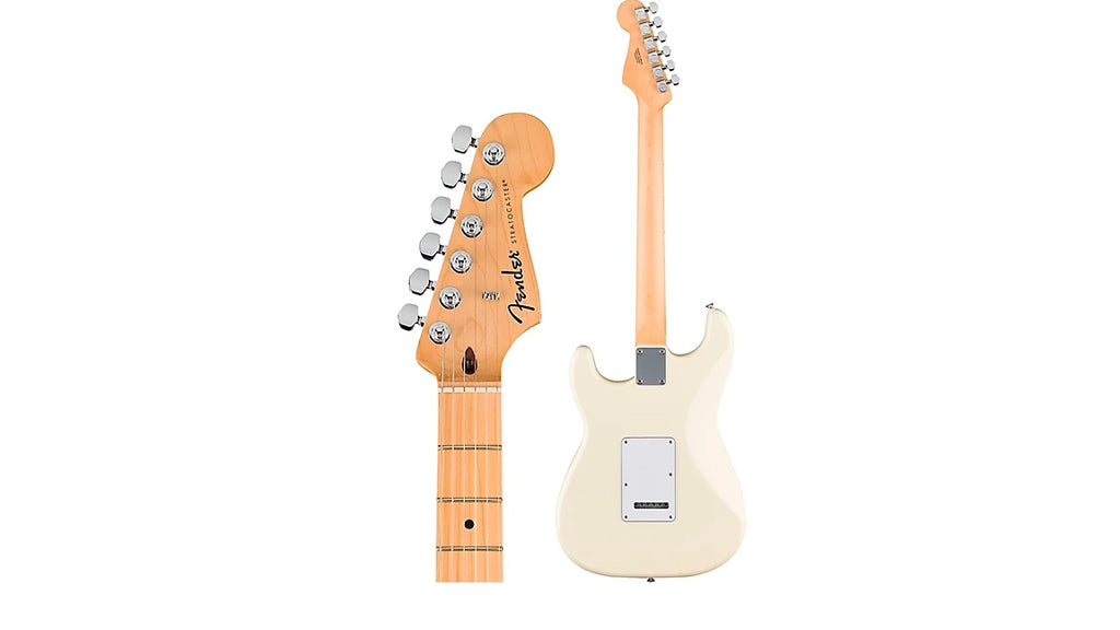 a...FENDER STANDARD STRATOCASTER Maple Fingerboard Electric Guitar Olympic White w/FENDER BLACK PREMIUM GIG BAG NEW