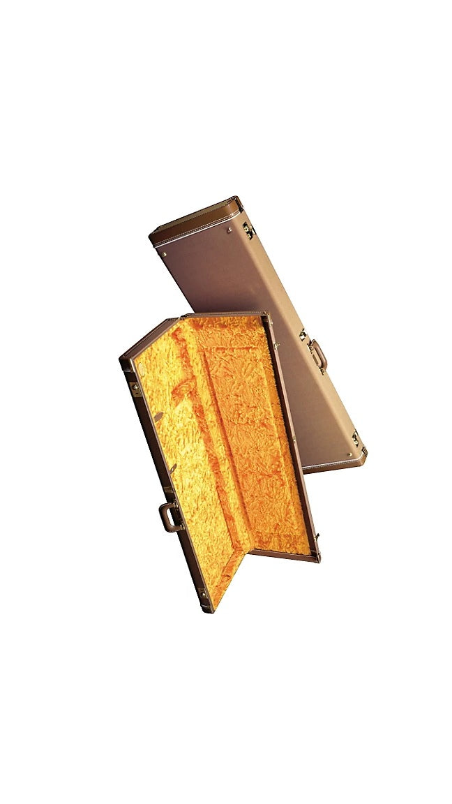 be...FENDER JAZZMASTER Hardshell Case Brown Gold Plush Interior GUITAR CASE NEW