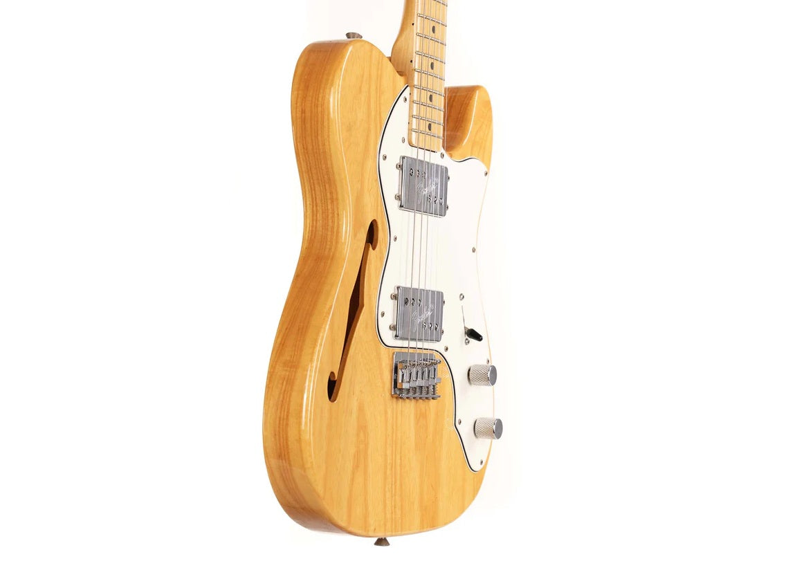a...FENDER TELECASTER JAPAN Thinline Natural ASH 2003 GUITAR w/TWEED CASE PRE-OWNED