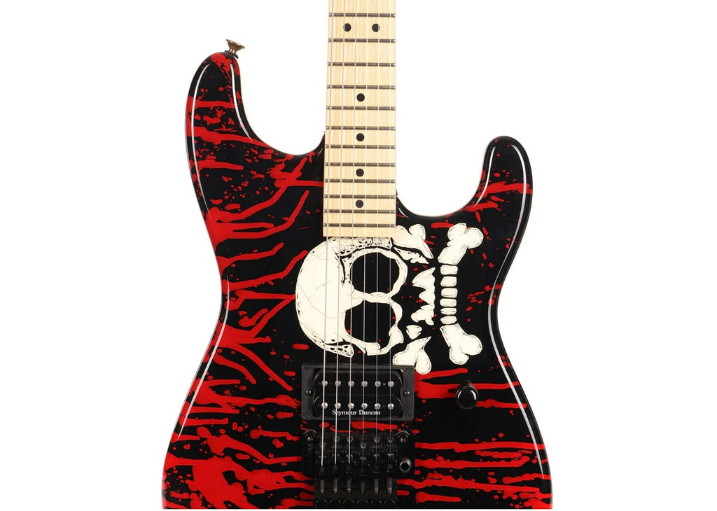 a...CHAEVEL USA Warren Demartini Signature Blood and Skull 2008 GUITAR w/BLACK CASE PRE-OWNED