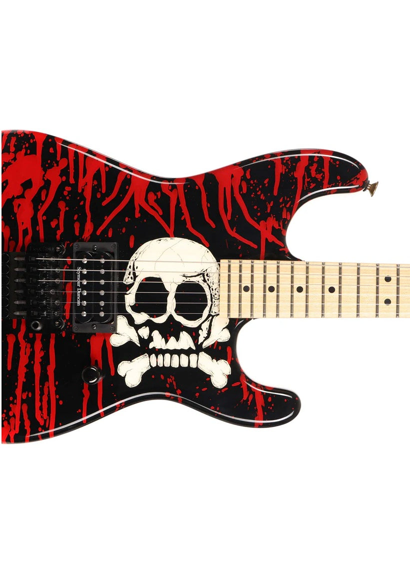 a...CHAEVEL USA Warren Demartini Signature Blood and Skull 2008 GUITAR w/BLACK CASE PRE-OWNED