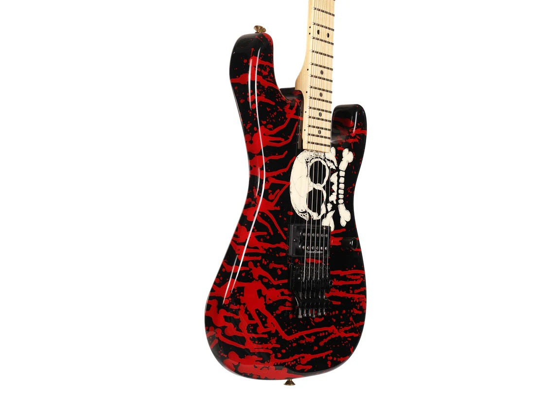 a...CHAEVEL USA Warren Demartini Signature Blood and Skull 2008 GUITAR w/BLACK CASE PRE-OWNED