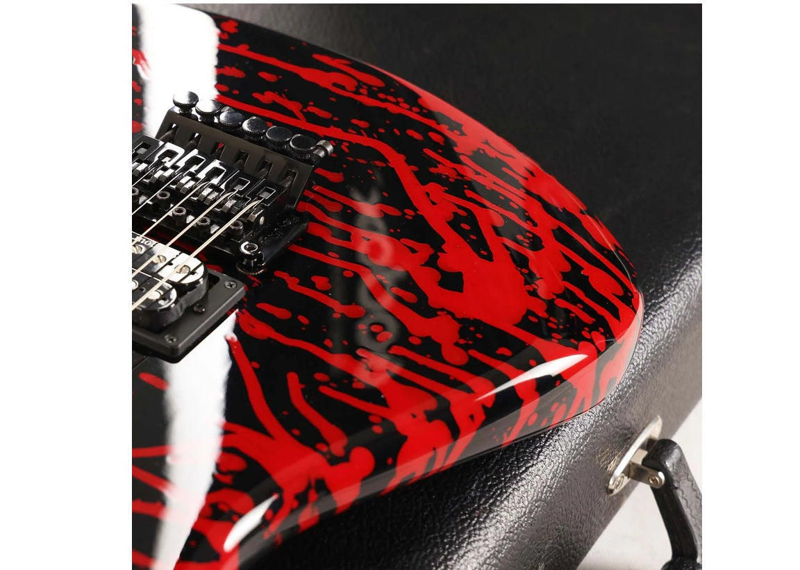 a...CHAEVEL USA Warren Demartini Signature Blood and Skull 2008 GUITAR w/BLACK CASE PRE-OWNED
