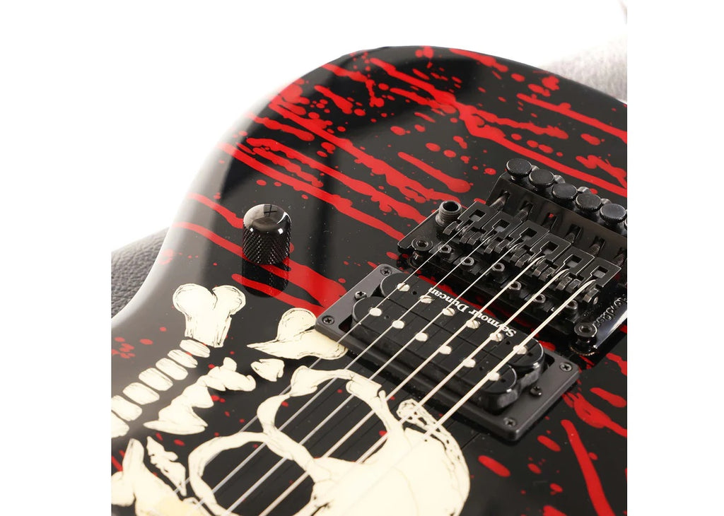 a...CHAEVEL USA Warren Demartini Signature Blood and Skull 2008 GUITAR w/BLACK CASE PRE-OWNED