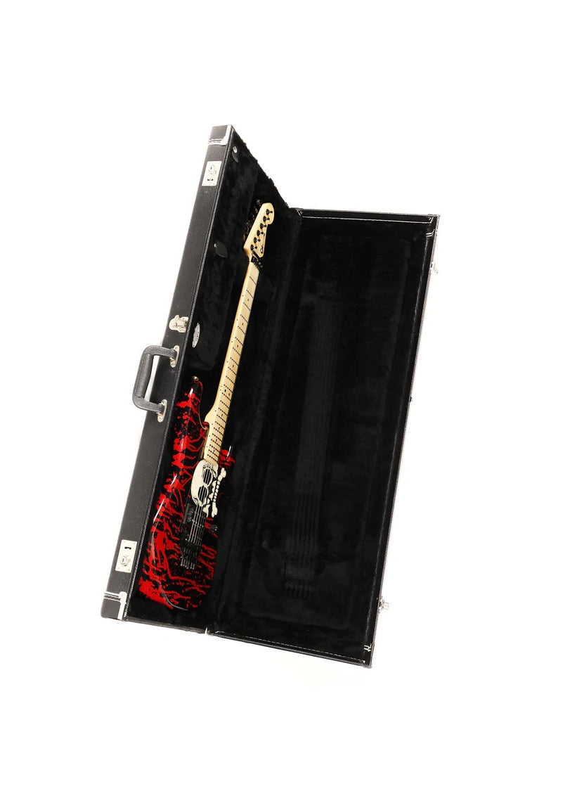 a...CHAEVEL USA Warren Demartini Signature Blood and Skull 2008 GUITAR w/BLACK CASE PRE-OWNED
