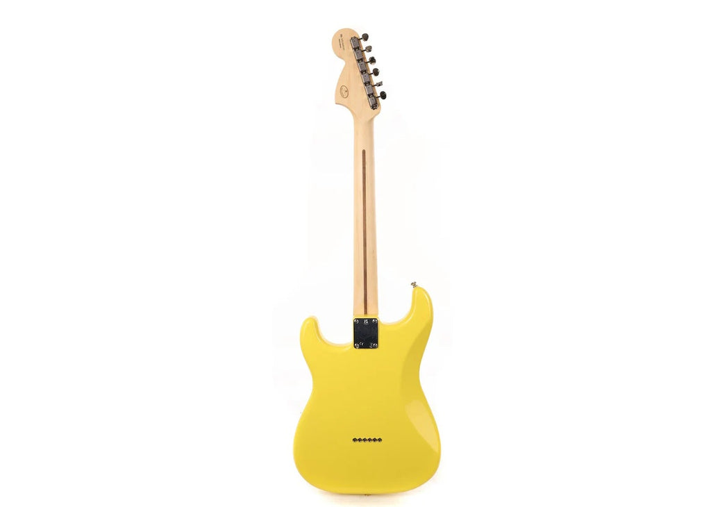 a...FENDER USA Limited Edition Tom DeLonge Stratocaster Graffiti YELLOW 2023 GUITAR w/BLACK CASE PRE-OWNED