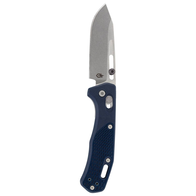 GERBER USA Assert Magnacut BLUE Knife, FOLDING BLADE Hunting Knife w/Sheath NEW