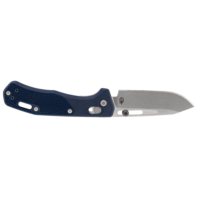 GERBER USA Assert Magnacut BLUE Knife, FOLDING BLADE Hunting Knife w/Sheath NEW