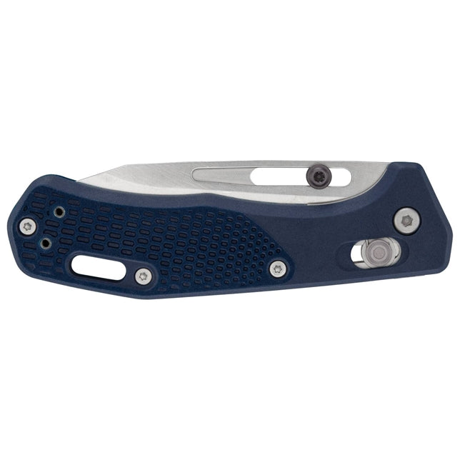GERBER USA Assert Magnacut BLUE Knife, FOLDING BLADE Hunting Knife w/Sheath NEW