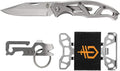 GERBER USA GERBER Paraframe Combo: 4.13" (10.49cm) Closed, 3" (7.62cm) Stainless Blade, Black Stainless Steel Handle, Includes Mullet Keychain Tool &amp; Barbill Wallet Knife w/Sheath NEW