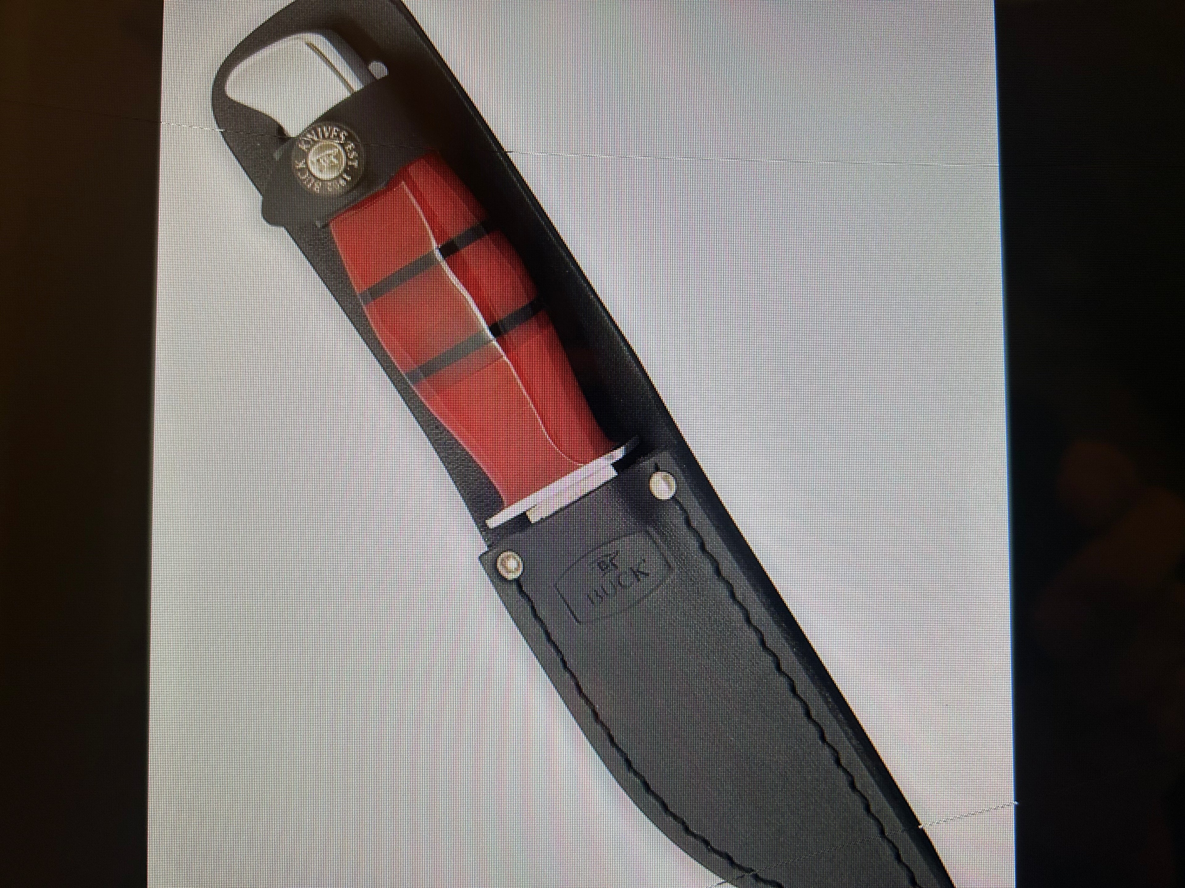 BUCK USA Knives 212 5.5"  ALL PURPOSE FIGHTER KNIFE BLACK-ORANGE  MICARTA HANDLE HIGH CARBON STEEL Fixed Blade Knife with Sheath NEW