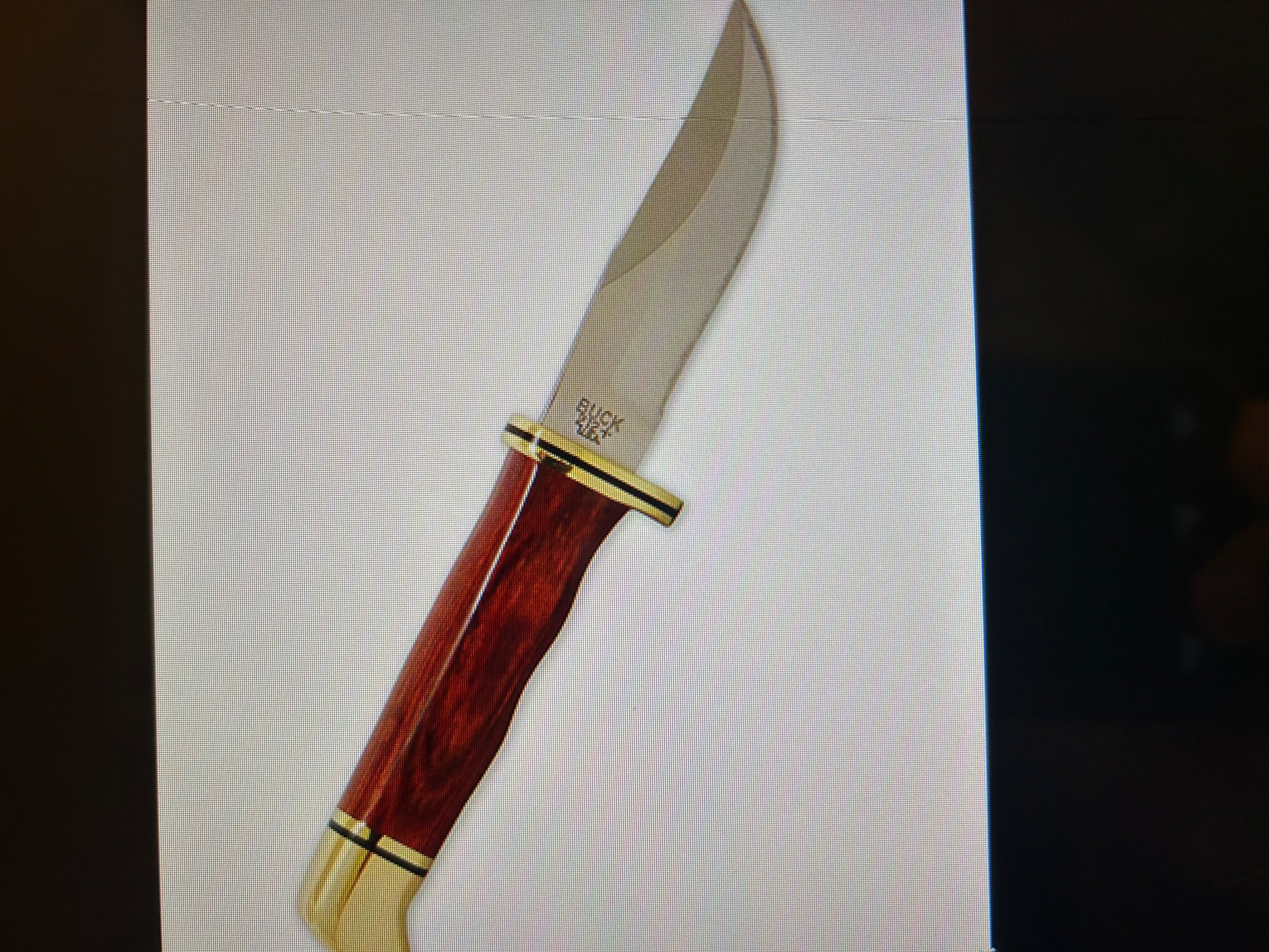 BUCK USA Knives 212 5.5"  ALL PURPOSE FIGHTER KNIFE CHERRY-GOLD MICARTA HANDLE HIGH CARBON STEEL Fixed Blade Knife with Sheath NEW