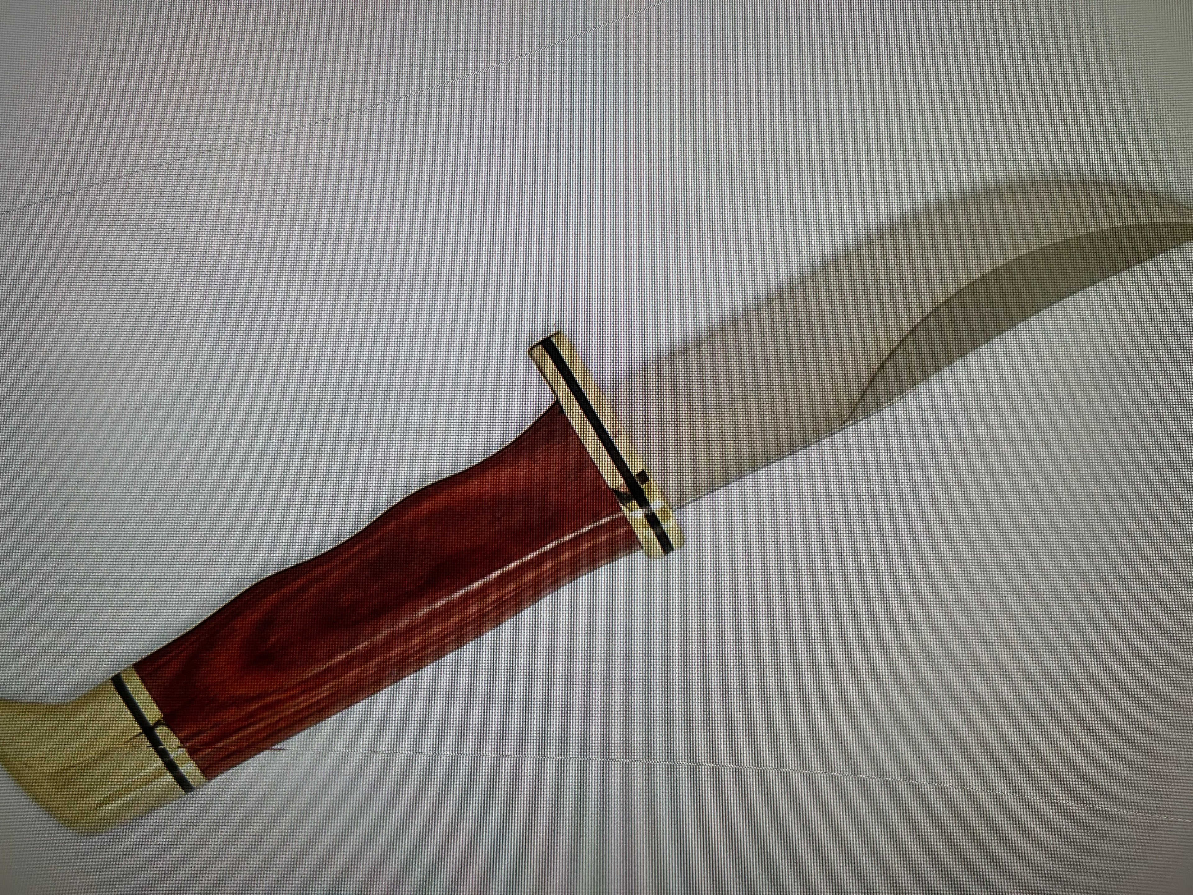 BUCK USA Knives 212 5.5"  ALL PURPOSE FIGHTER KNIFE CHERRY-GOLD MICARTA HANDLE HIGH CARBON STEEL Fixed Blade Knife with Sheath NEW