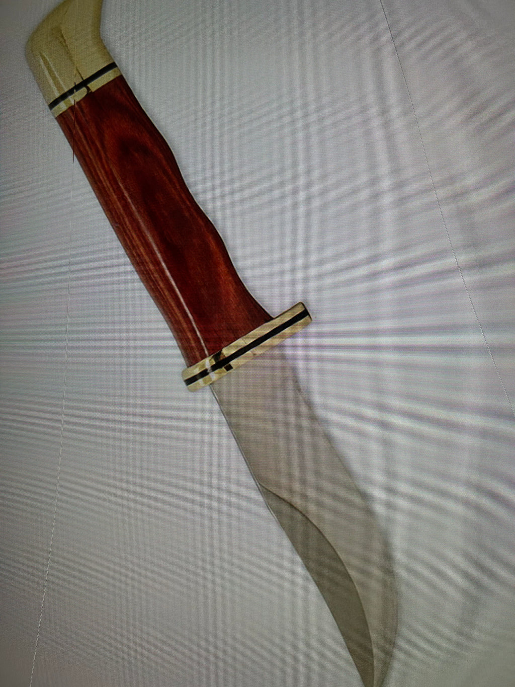 BUCK USA Knives 212 5.5"  ALL PURPOSE FIGHTER KNIFE CHERRY-GOLD MICARTA HANDLE HIGH CARBON STEEL Fixed Blade Knife with Sheath NEW