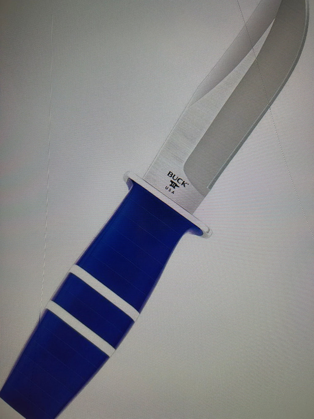 BUCK USA Knives 212 5.5"  ALL PURPOSE FIGHTER KNIFE COBALT BLUE-WHITE MICARTA HANDLE HIGH CARBON STEEL Fixed Blade Knife with Sheath NEW