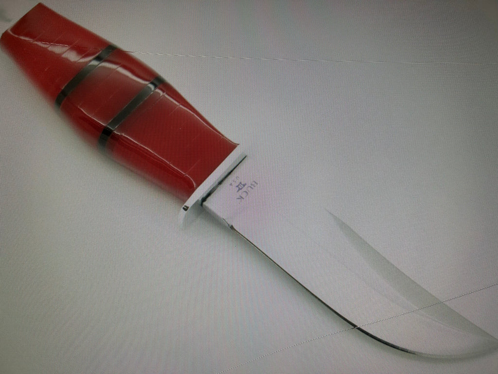 BUCK USA Knives 212 5.5"  ALL PURPOSE FIGHTER KNIFE BLACK-ORANGE  MICARTA HANDLE HIGH CARBON STEEL Fixed Blade Knife with Sheath NEW