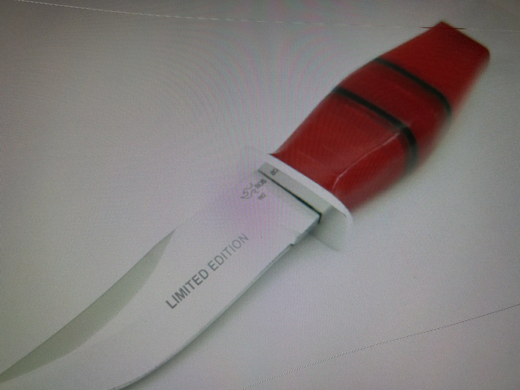 BUCK USA Knives 212 5.5"  ALL PURPOSE FIGHTER KNIFE BLACK-ORANGE  MICARTA HANDLE HIGH CARBON STEEL Fixed Blade Knife with Sheath NEW