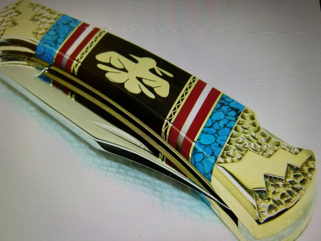 BUCK USA CUSTOM LTD 1995 DAVID YELLOWHORSE THUNDERBIRD 112 LOCKBACK POCKET KNIFE NEW