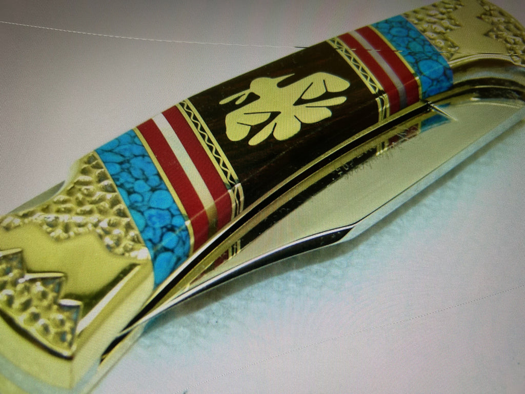 BUCK USA CUSTOM LTD 1995 DAVID YELLOWHORSE THUNDERBIRD 112 LOCKBACK POCKET KNIFE NEW