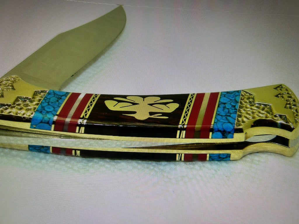 BUCK USA CUSTOM LTD 1995 DAVID YELLOWHORSE THUNDERBIRD 112 LOCKBACK POCKET KNIFE NEW