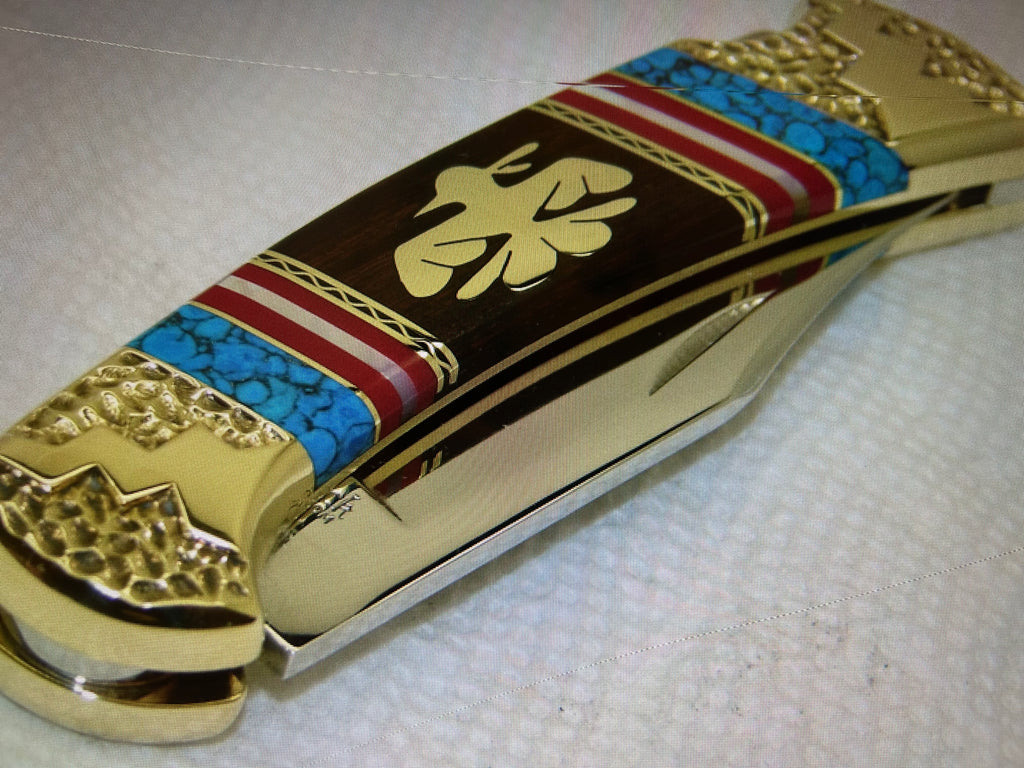 BUCK USA CUSTOM LTD 1995 DAVID YELLOWHORSE THUNDERBIRD 112 LOCKBACK POCKET KNIFE NEW