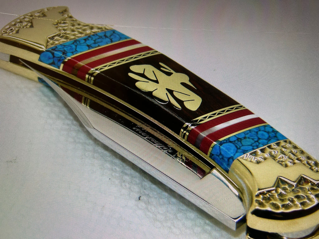 BUCK USA CUSTOM LTD 1995 DAVID YELLOWHORSE THUNDERBIRD 112 LOCKBACK POCKET KNIFE NEW