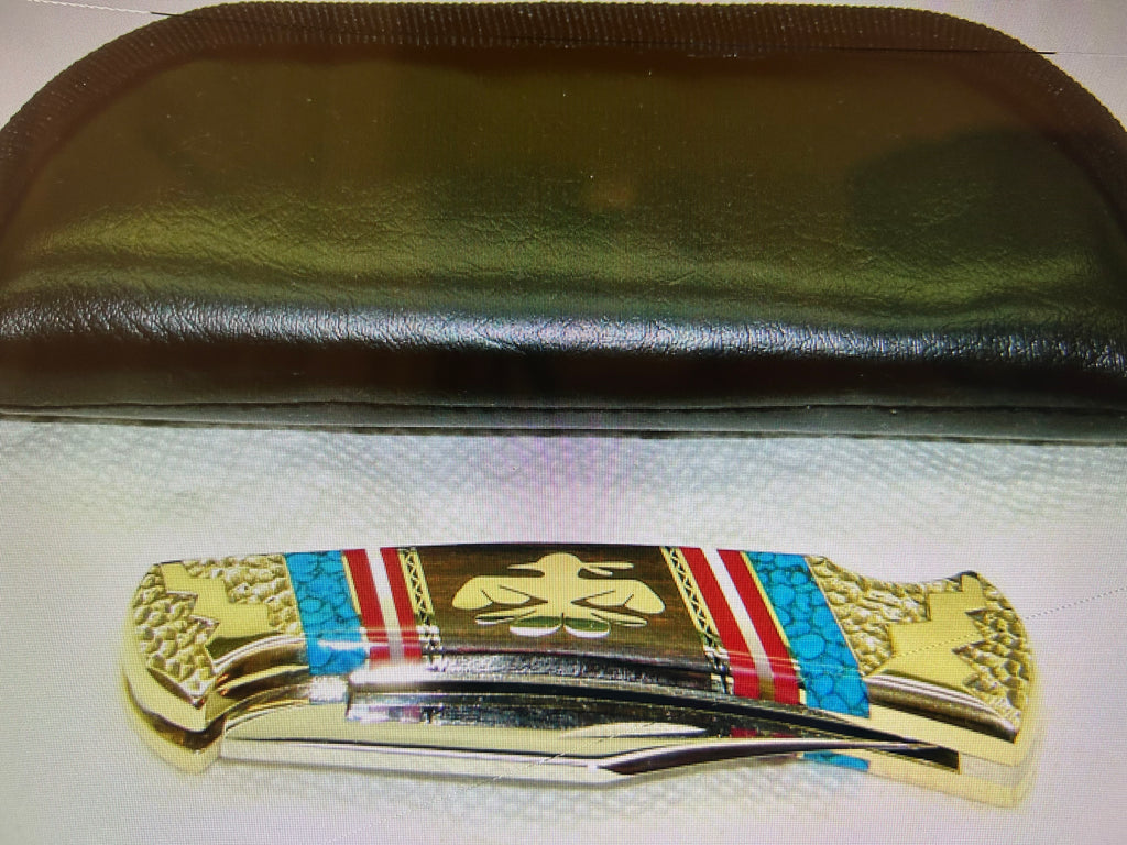 BUCK USA CUSTOM LTD 1995 DAVID YELLOWHORSE THUNDERBIRD 112 LOCKBACK POCKET KNIFE NEW