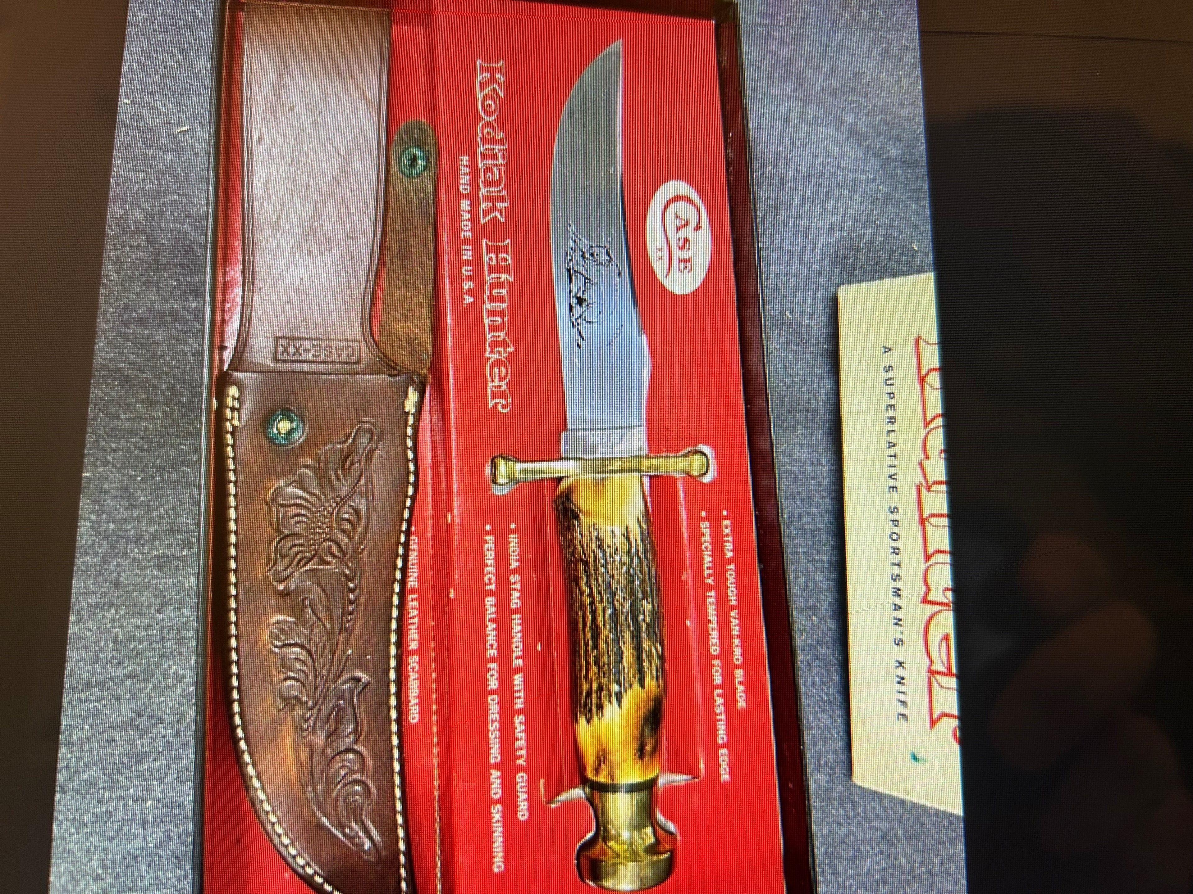 CASE XX USA KODIAK HUNTER 7" STAG HANDLE KNIFE w/LEATHER SHEATH FIXED BLADE KNIFE NEW