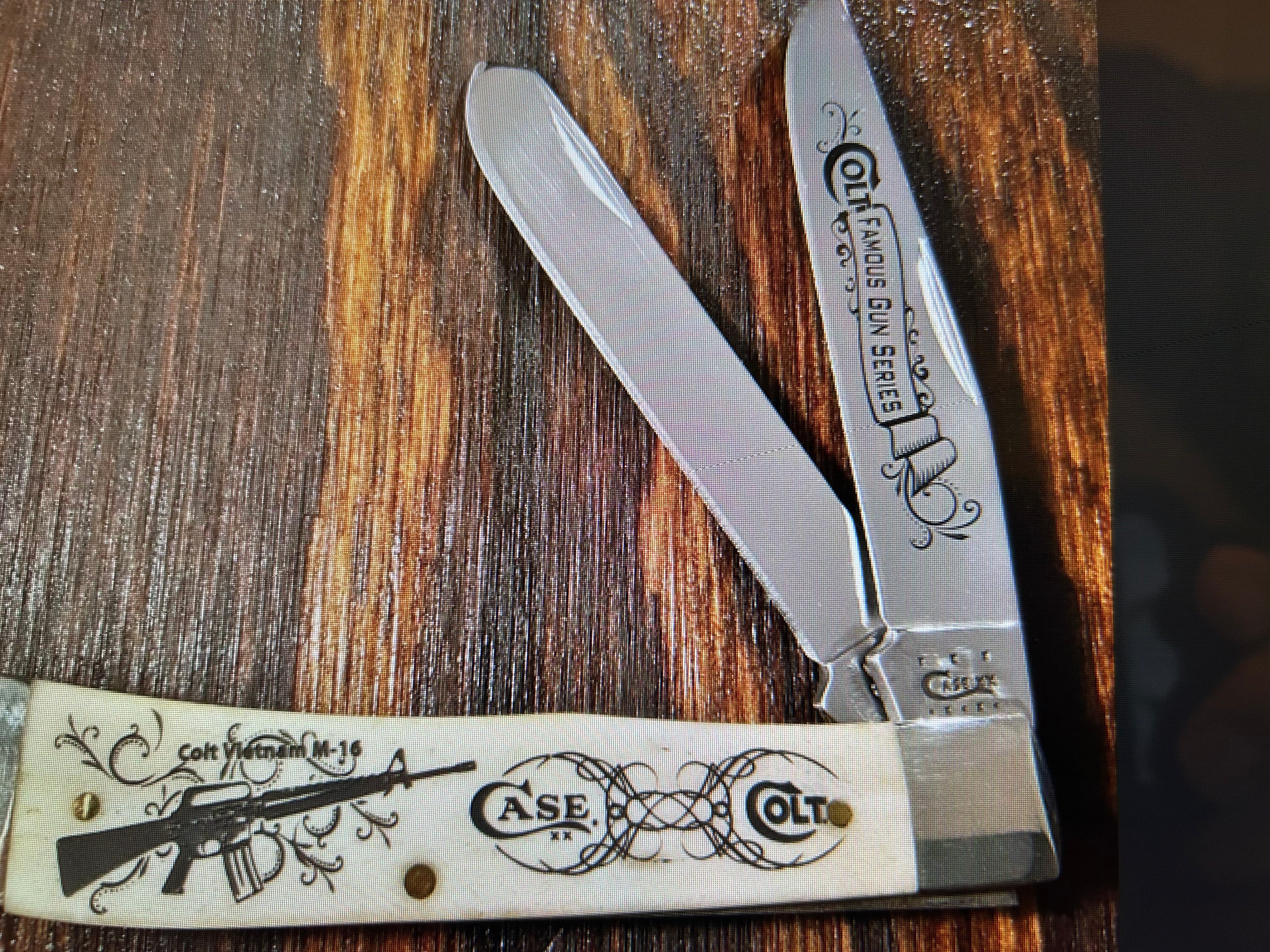 a...Case XX USA COLT SPORTS Vintage 1991 Super Boone Stag Brown Yellow Handle Limited Edition Pocket Knife w/Sheath Pre-OWNED