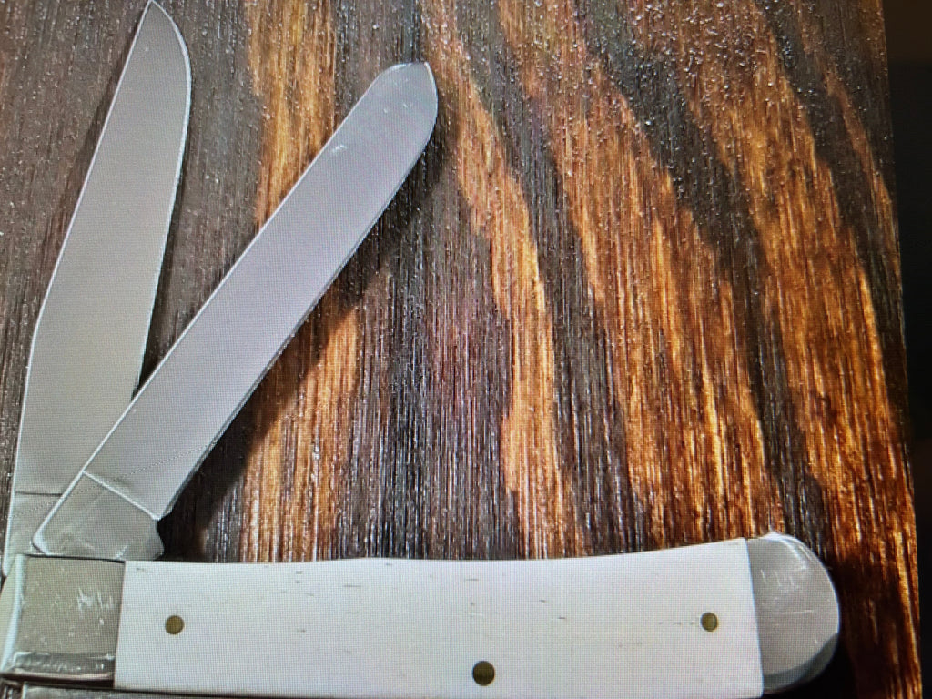 a...Case XX USA COLT SPORTS Vintage 1991 Super Boone Stag Brown Yellow Handle Limited Edition Pocket Knife w/Sheath Pre-OWNED