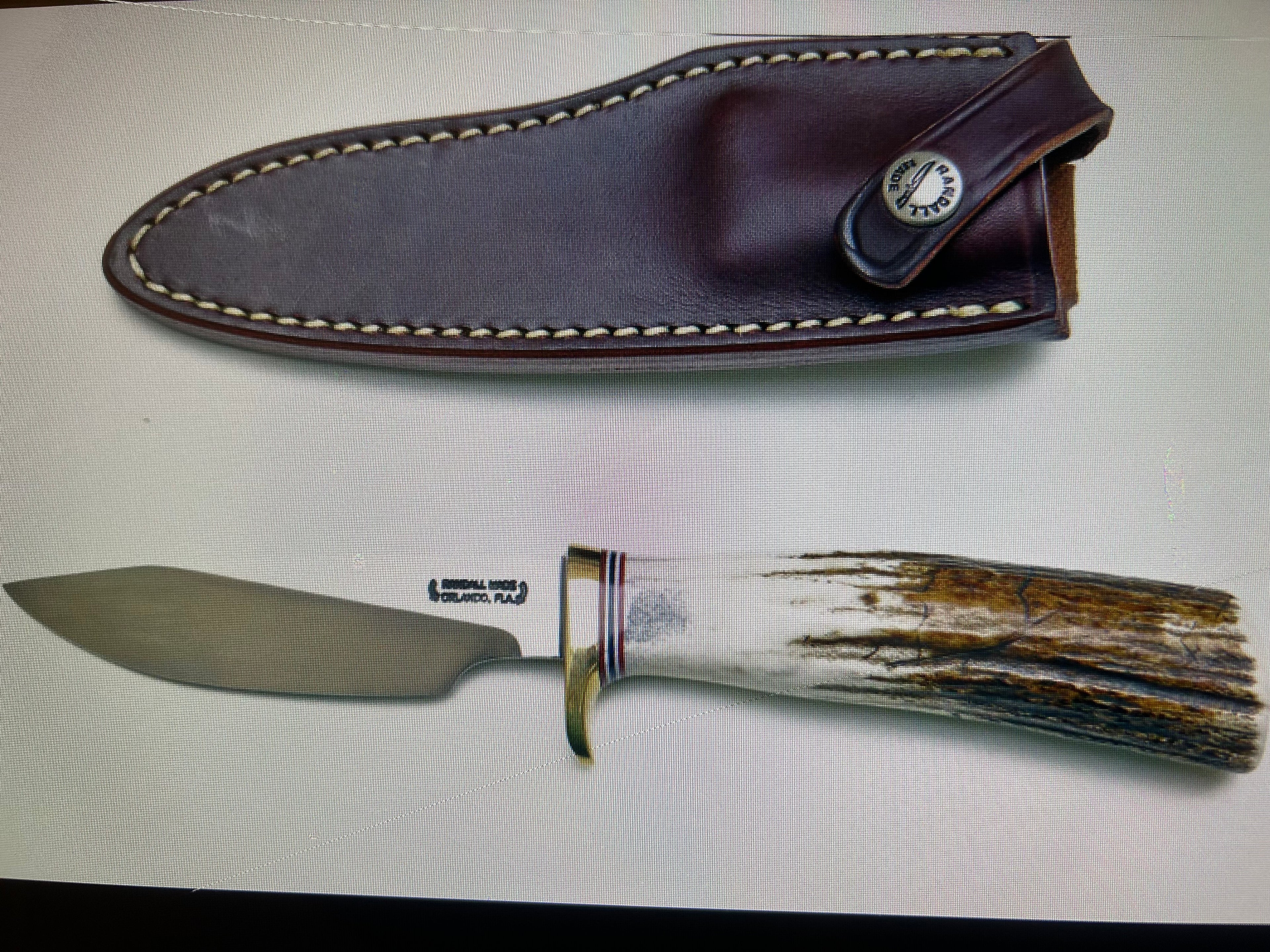 RANDALL USA KNIVES MODEL 5-6.0 ALL PURPOSE FIGHTER KNIFE HIGH CARBON STEEL STAG/ANTLER HANDLE W/SHEATH PRE-OWNED