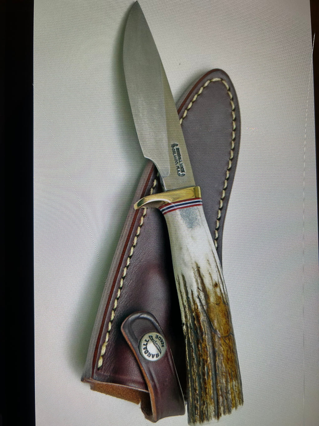 RANDALL USA KNIVES MODEL 5-6.0 ALL PURPOSE FIGHTER KNIFE HIGH CARBON STEEL STAG/ANTLER HANDLE W/SHEATH PRE-OWNED