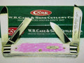 a...Case XX USA The Lady Case Vintage Trapper Exotic Boone Stag Pink Handle Pocket Knife w/Sheath Pre-OWNED