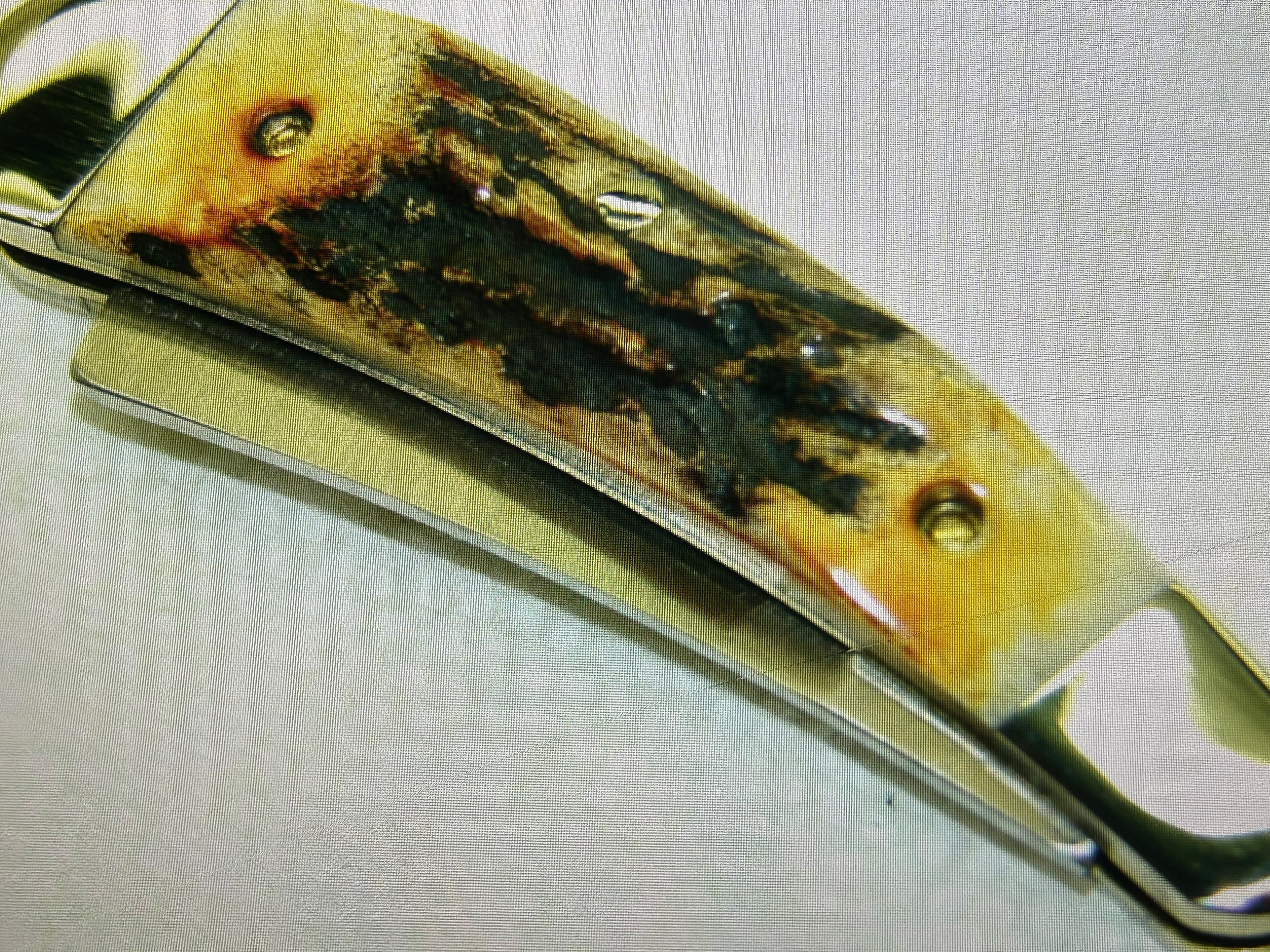 a...CASE USA combination of Case XX USA Razor Centennial 1889 -1989 Vintage Exotic Super Boone Stag Brown Yellow Handle Pocket Knife w/Sheath Pre-OWNED