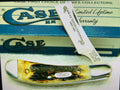 a...CASE USA combination of Case XX USA Razor Centennial 1889 -1989 Vintage Exotic Super Boone Stag Brown Yellow Handle Pocket Knife w/Sheath Pre-OWNED