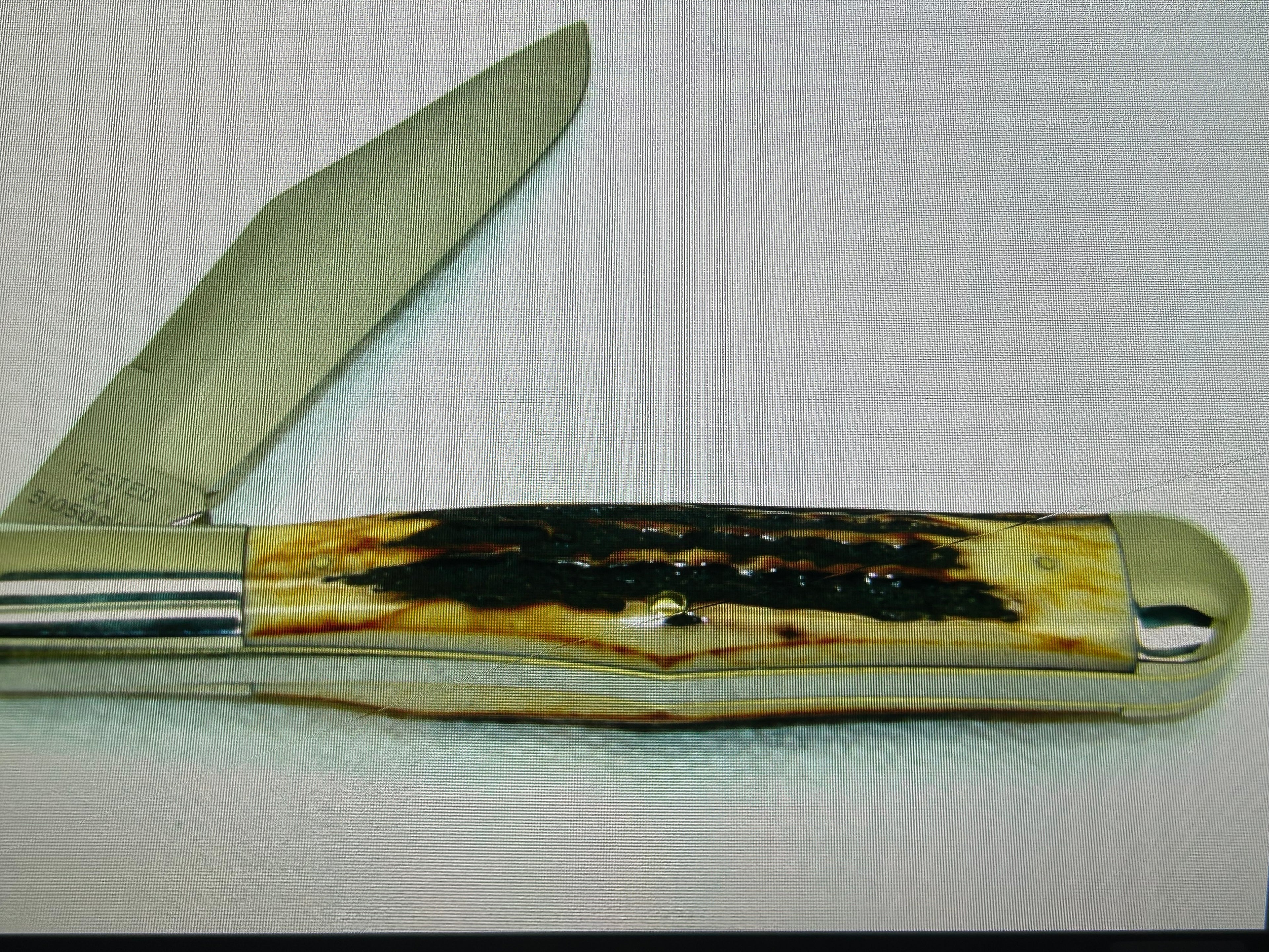 a...Case XX USA WR Case & Sons Vintage 1991 Super Boone Stag Brown Yellow Handle Limited Edition Pocket Knife w/Sheath Pre-OWNED