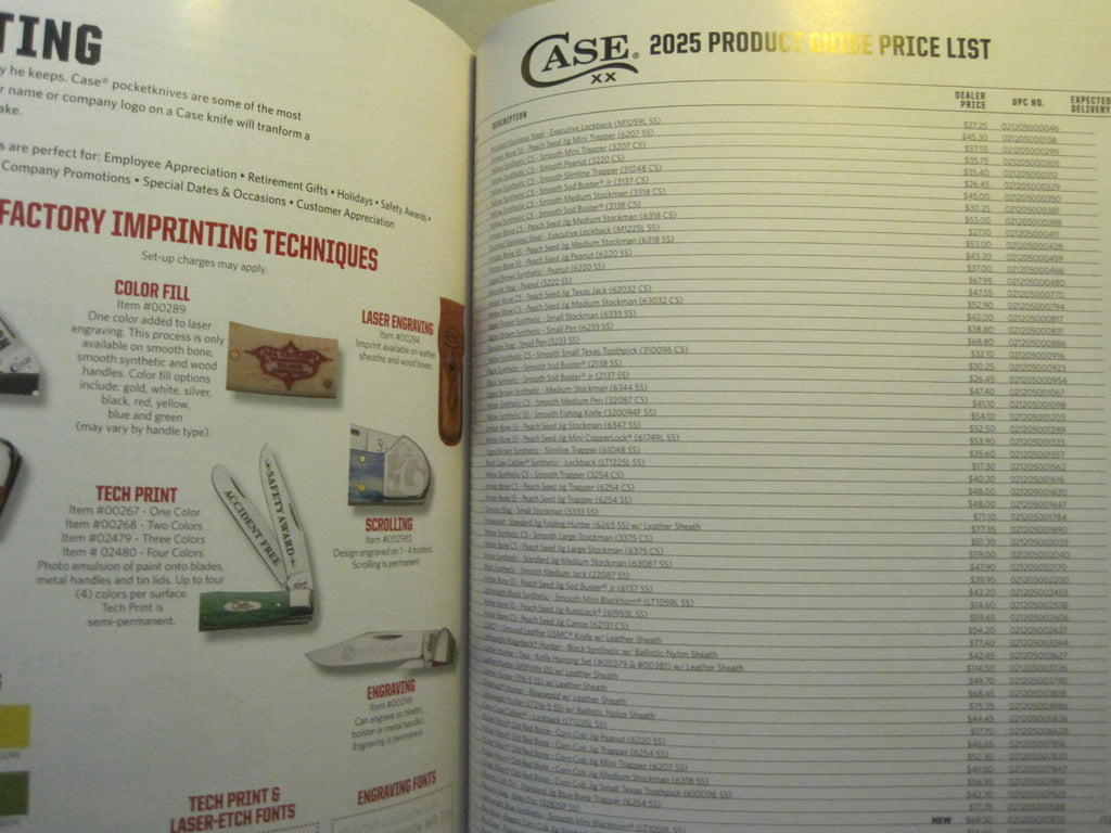 CASE XX 2025 SPORTS COLLECTABLE KNIVES Catalog Technical Info - NEW